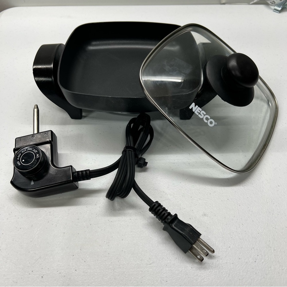 Nesco Black ES-08 Electric Skillet 8 inch 800 watts - The Metal Ware Corporation